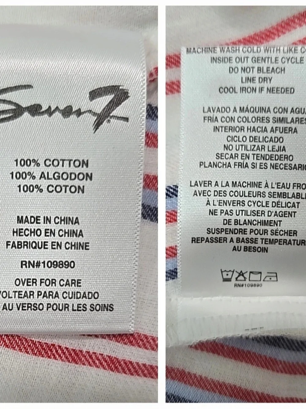 Seven7 Womens Large Sleeveless Tasseled Beachy Cotton Top White Red Blue Striped